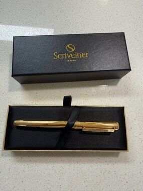 Scriveiner Luxury Gold Fountain Pen With Extra Fine Nib & Gift Box - Elegant Wri